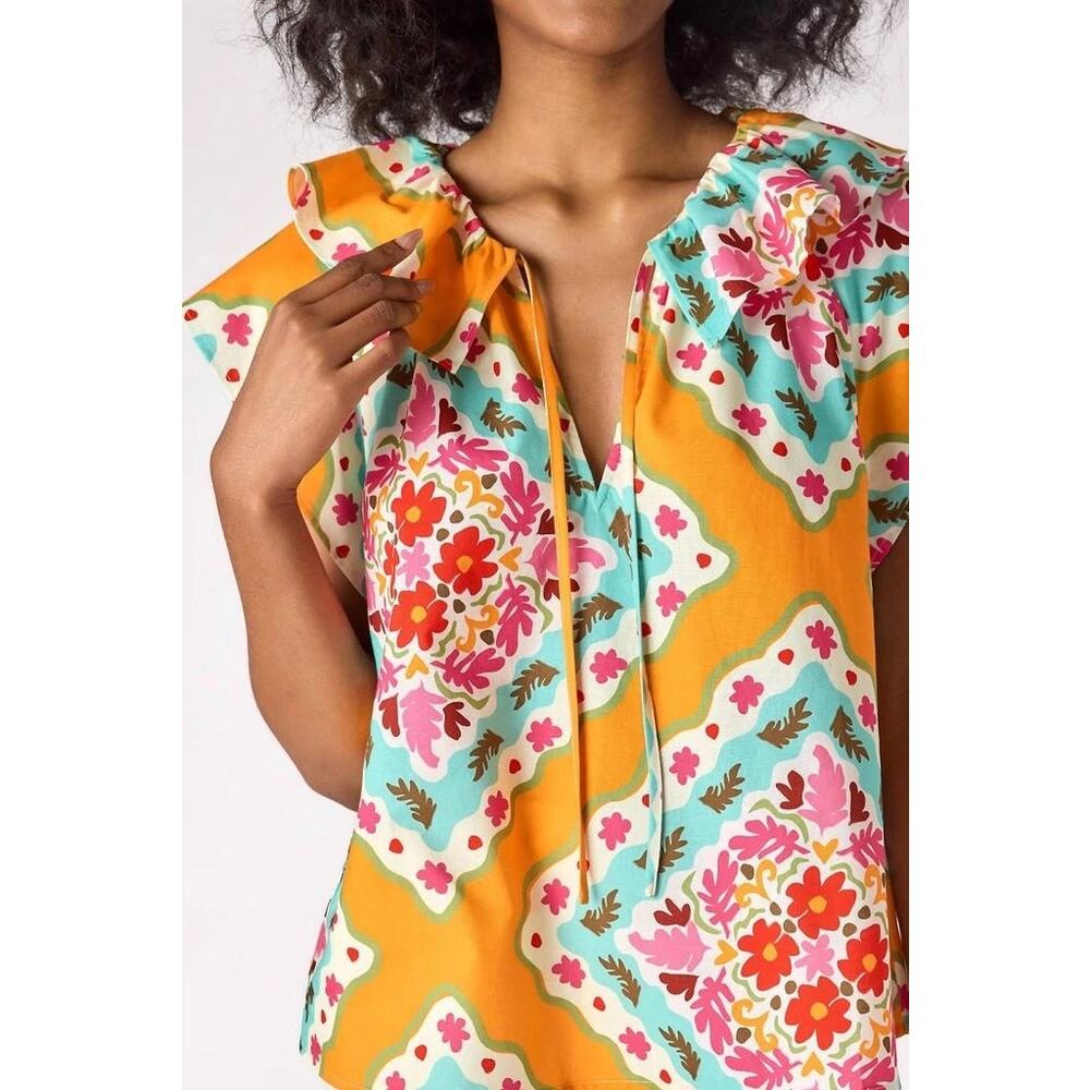 Crosby by Mollie Burch Fern Flutter Sleeves Top NWT size XS - Picture 3 of 9